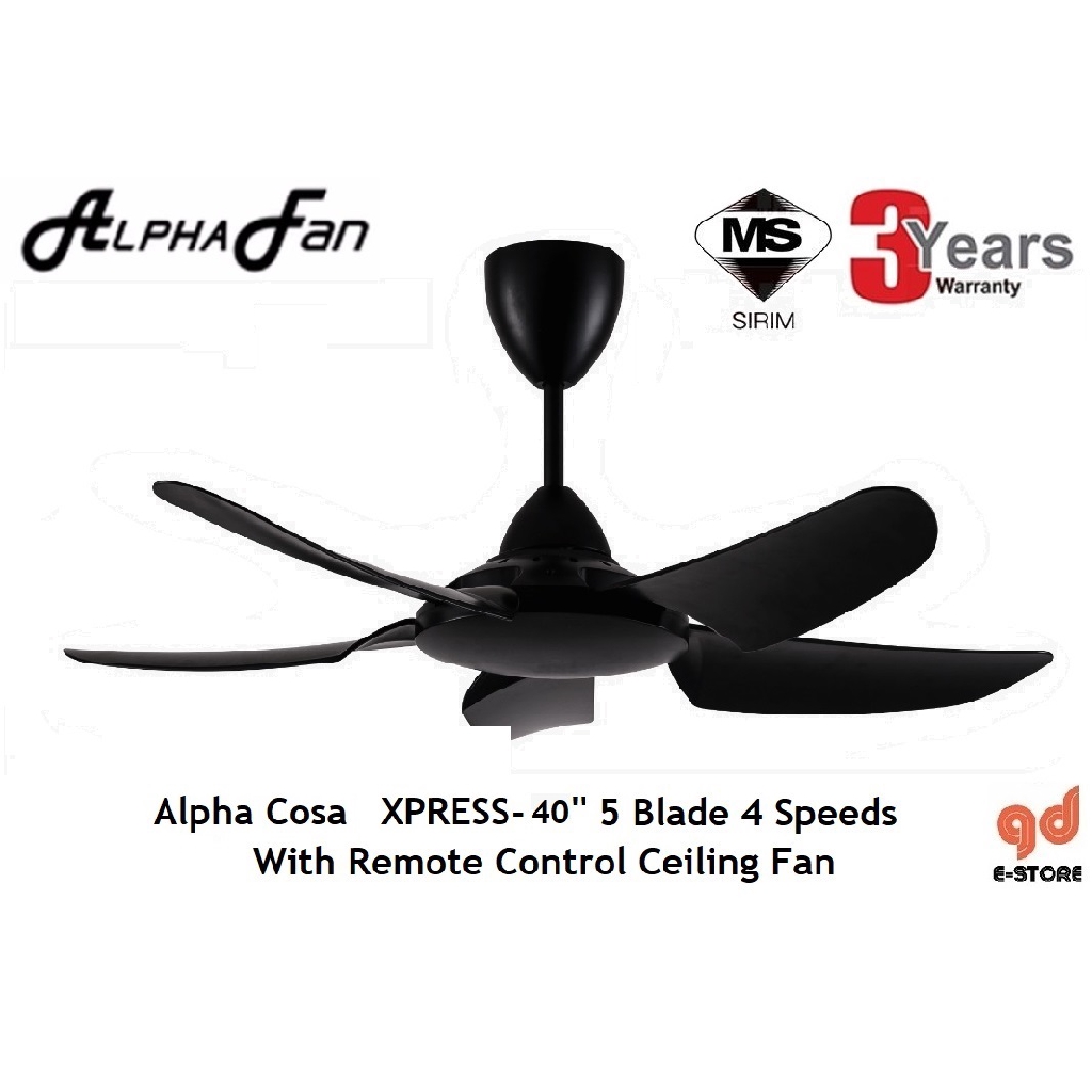 Alpha Cosa Xpress 40'' Baby Fan 5 Blades 4 Speeds LED With Remote Control Ceiling Fan NEW CX8 40