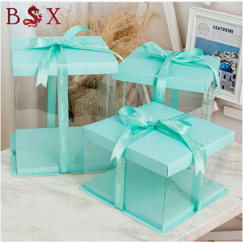 Cake Box Transparent 2 Layer (2 Tingkat 22/27cm Tinggi) Cake Box