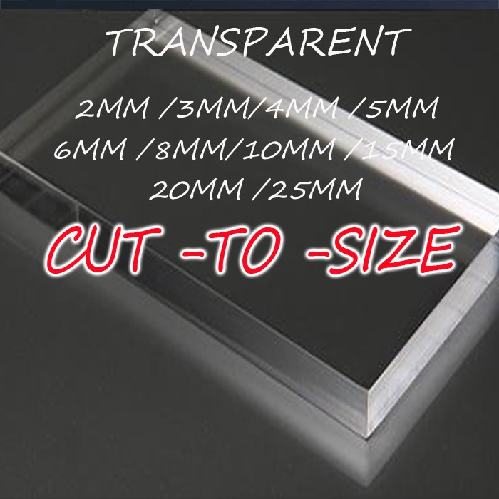 CUSTOM TRANSPARENT ACRYLIC CUT TO SIZE / PERSPEX MATERIAL / ACRYLIC