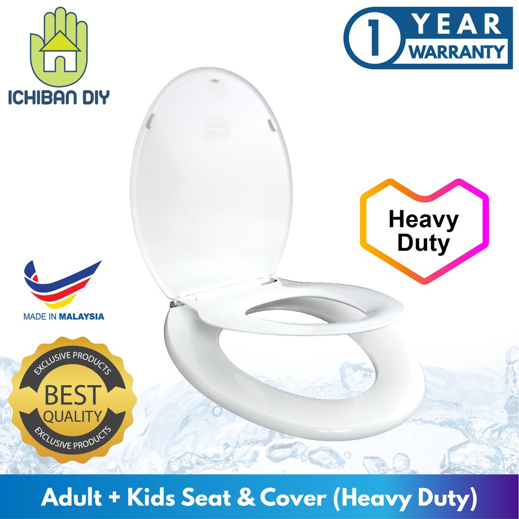 Adult + Kids Dual Toilet Seat Cover (Heavy Duty) Child Potty Train Bowl