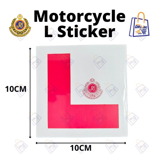 L STICKER P Sticker Car KERETA MOTOR MOTOSIKAL MOTO Driver UKURAN JPJ