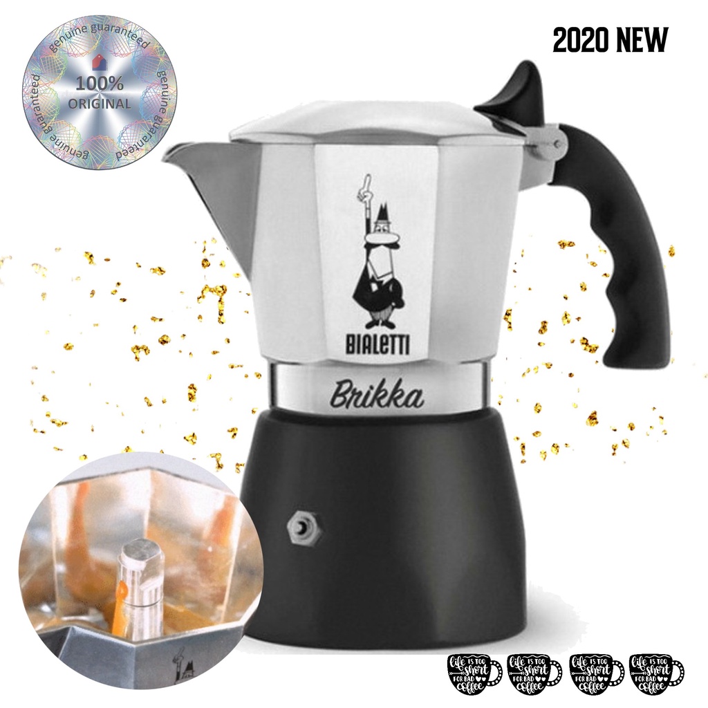 Bialetti NEW Brikka Stovetop Espresso Maker italian coffee maker, 4Cup