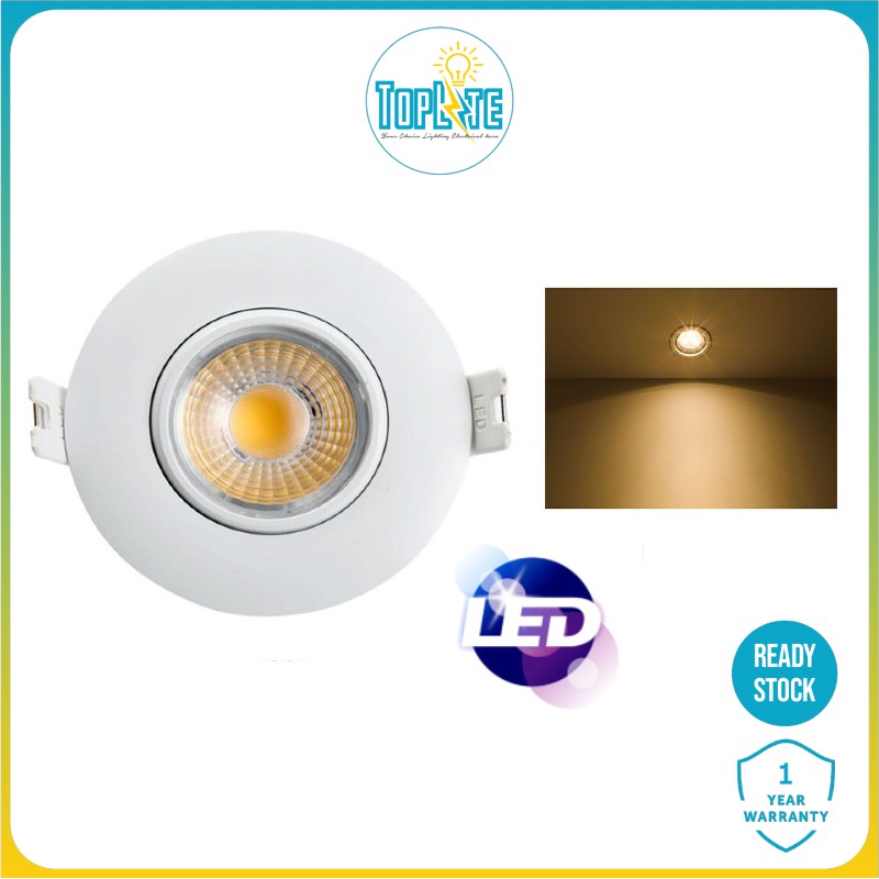 TopLite 7W LED EYEBALL RECESSED SPOTLIGHT 3000K WARMWHITE Eyeball Light