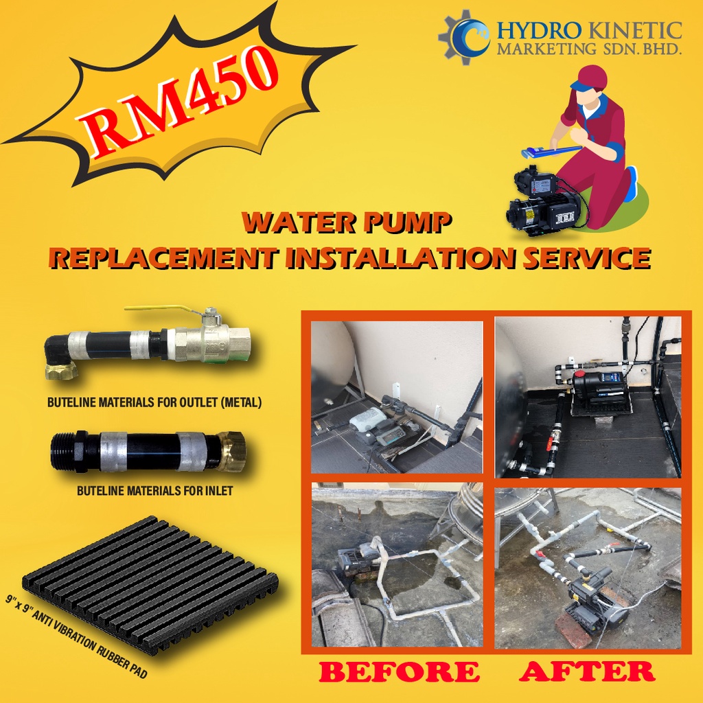 Water pump replacement installation for home living in KL & Klang