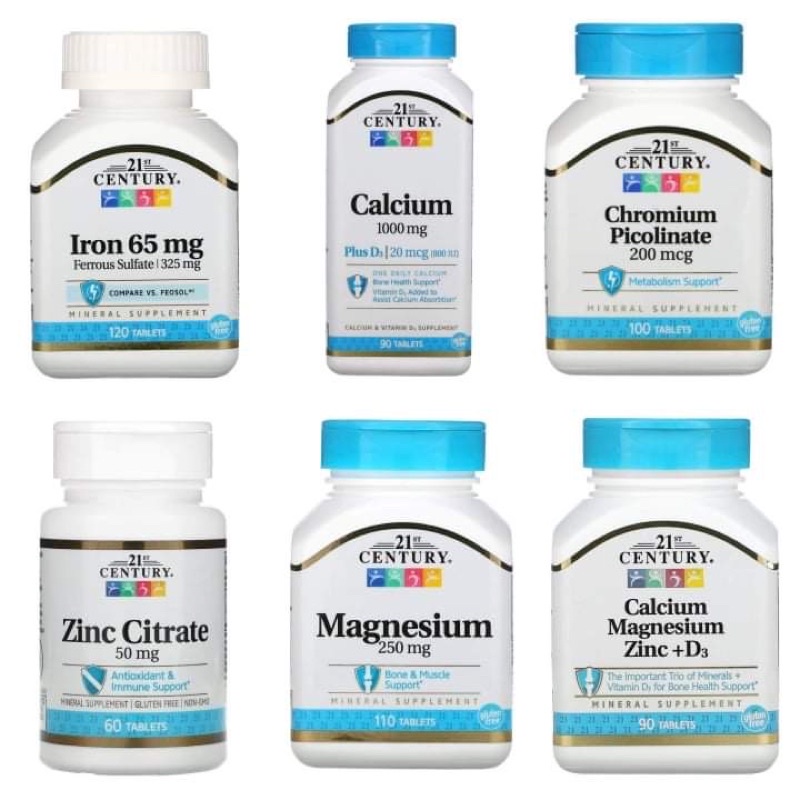(Ready Stock) 21st Century, Iron, Calcium, Chromium Picolinate, Zinc