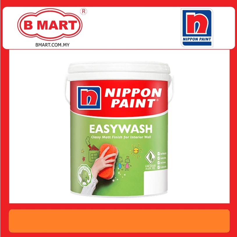 NIPPON PAINT VINILEX EASYWASH WASHABLE INTERIOR WALL PAINT 5LT Shopee
