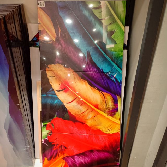 Canvas painting Frame Colourful Leaves Kaison (1 set=3 pcs) Shopee