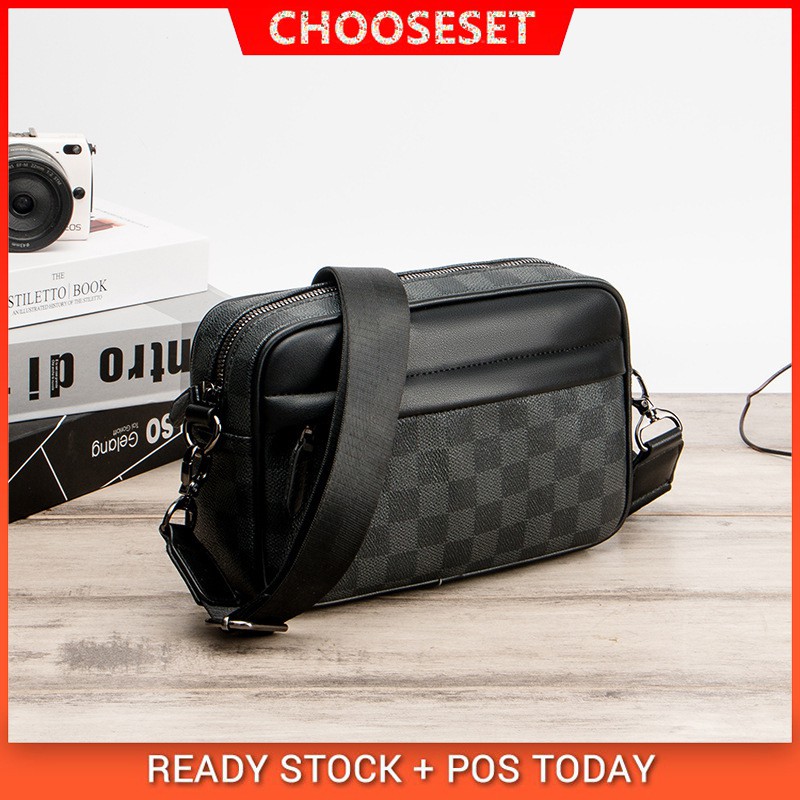 CS New Men Leather Messenger Bag Single Shoulder Bag Business Casual