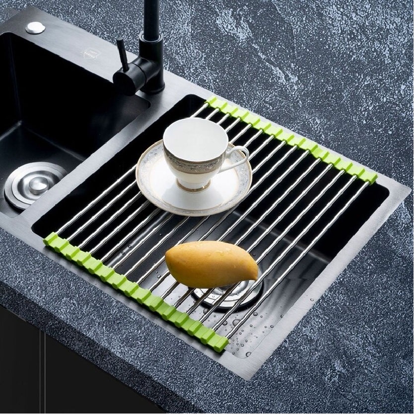 NNS Folding RollUp Kitchen Sink Dish Drying Drain Rack Holder