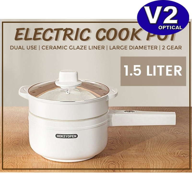 1.5L Mini Cooking Pot Multifunctional Electric Cooker Pot Fast Heating