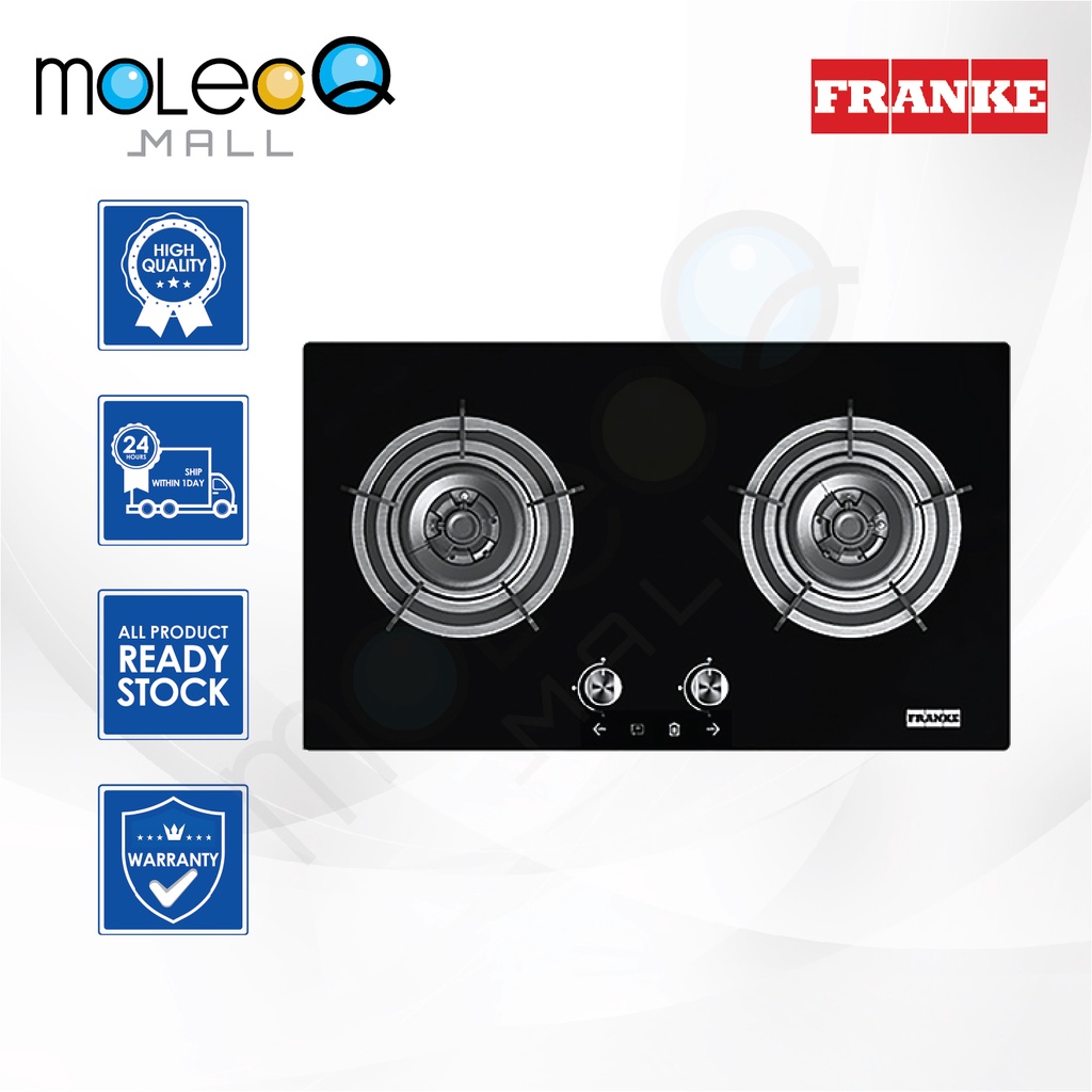 Franke 73cm Onyx Doubleburner High Quality Tempered Glass Gas Hob Builtin Gas Stove Cooker