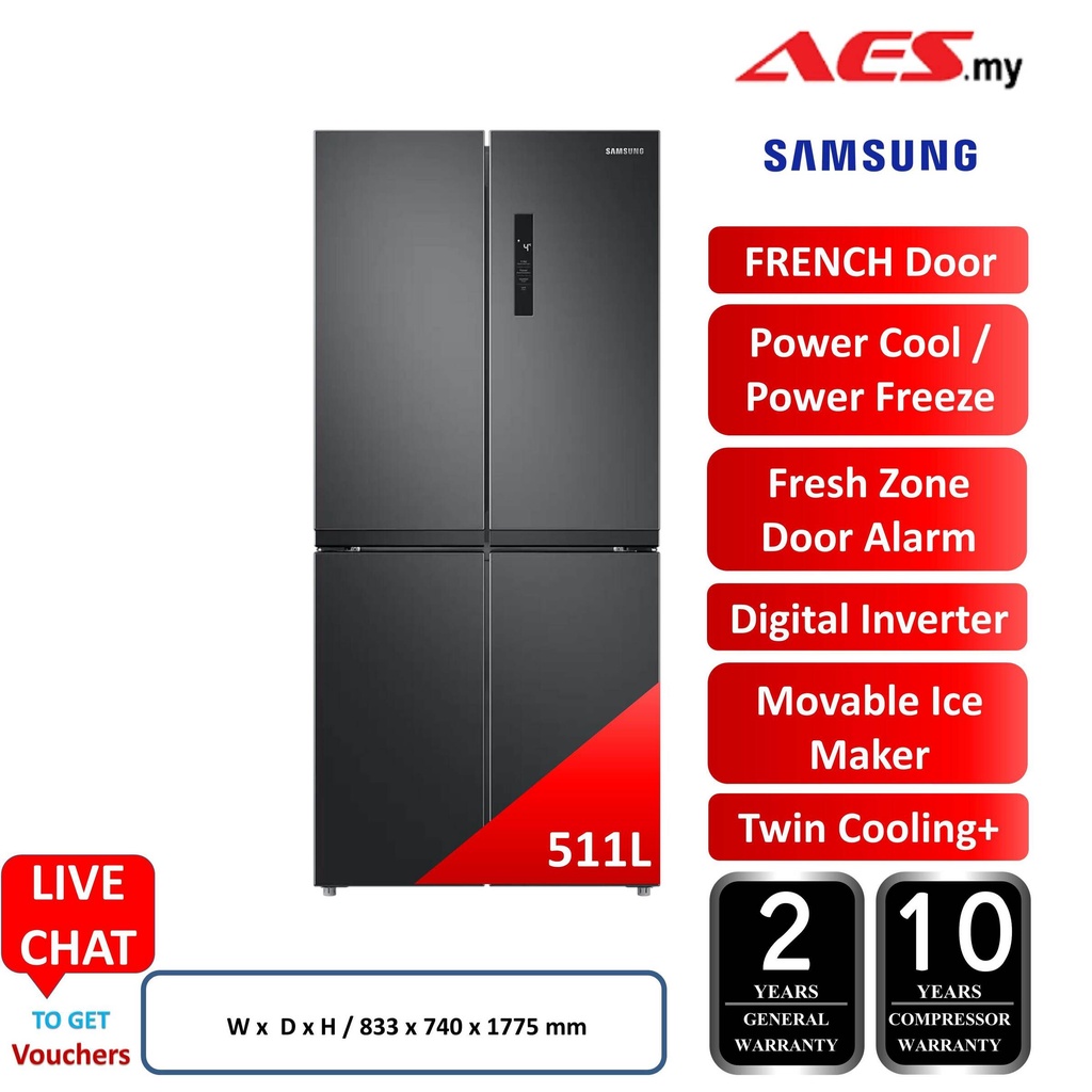 SAMSUNG 511L TWIN COOLING PLUS FRESH ZONE DIGITAL INVERTER MODERN SLEEK