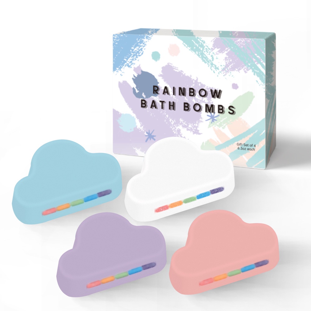 1pc Rainbow Cloud Bath Bomb Colourful 180g Fizzy Bubble Bath Spa