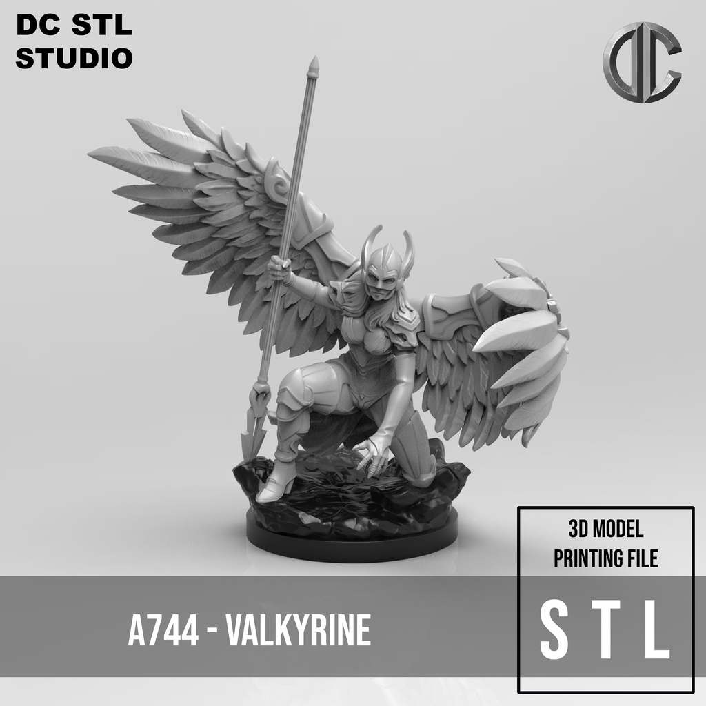 A744 Character design statue, The Valkyrine female statue, STL 3D