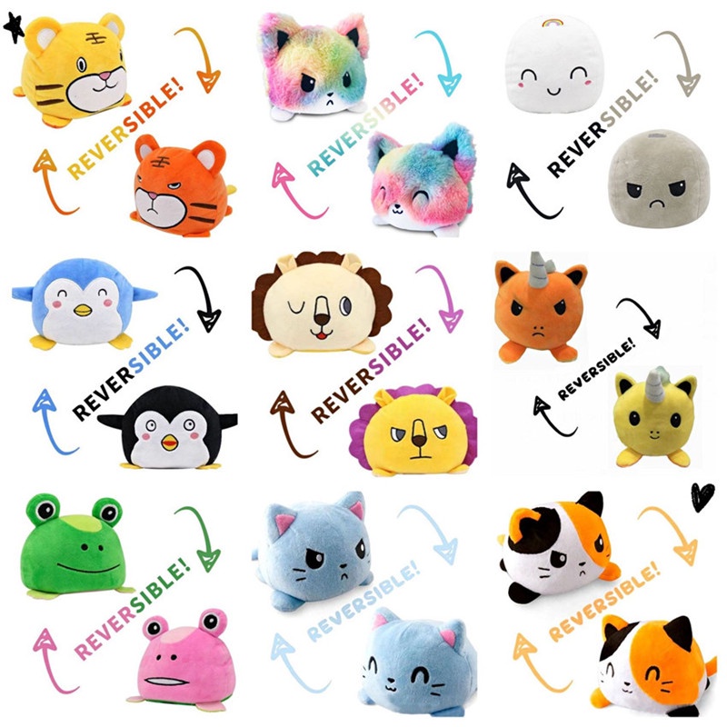 20 Styles Reversible Cat Kids Plushie Plush Animals Plush Doll Toys