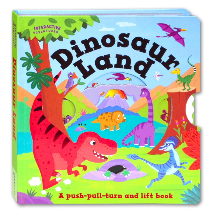Dinosaur Land Board Book (A PushPullTurn and Lift Book) (KD) Shopee