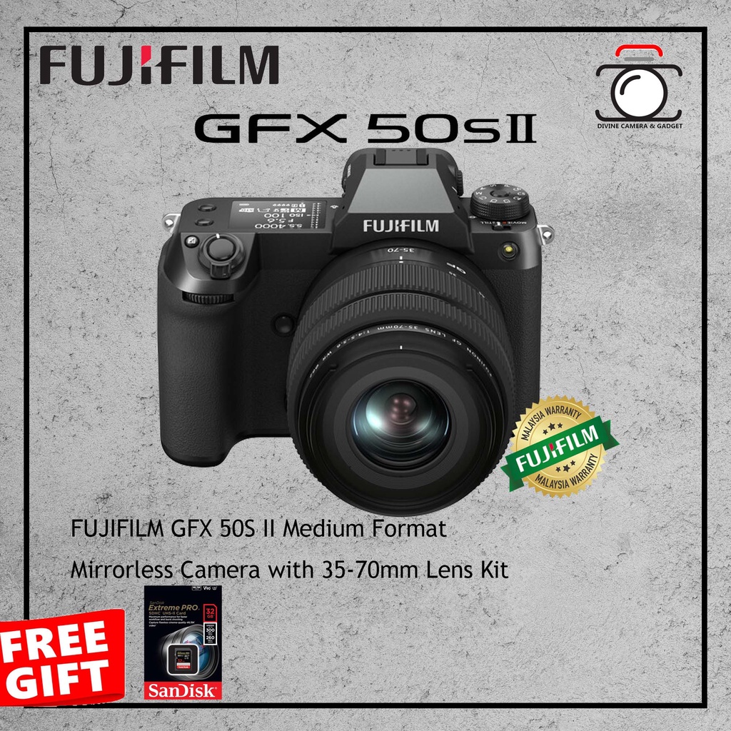FUJIFILM GFX 50S II Medium Format Mirrorless Camera with 3570mm Lens
