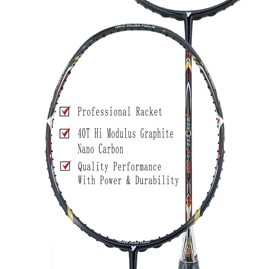 YANG YANG 40T Graphite Fearless FX900 7mm Slim Shaft Racket