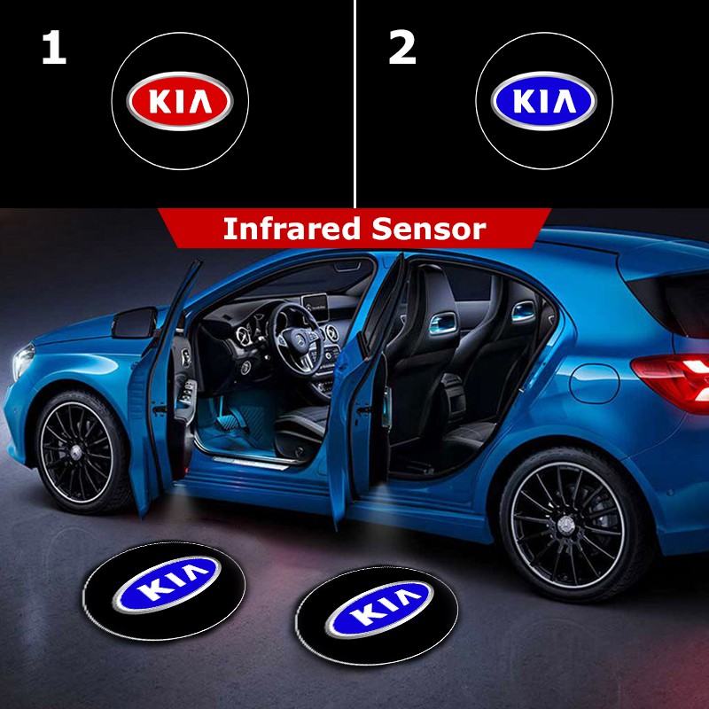 2PCS Carbon Fiber Infrared Car Door Light Kia Cerato Forte Picanto Rio