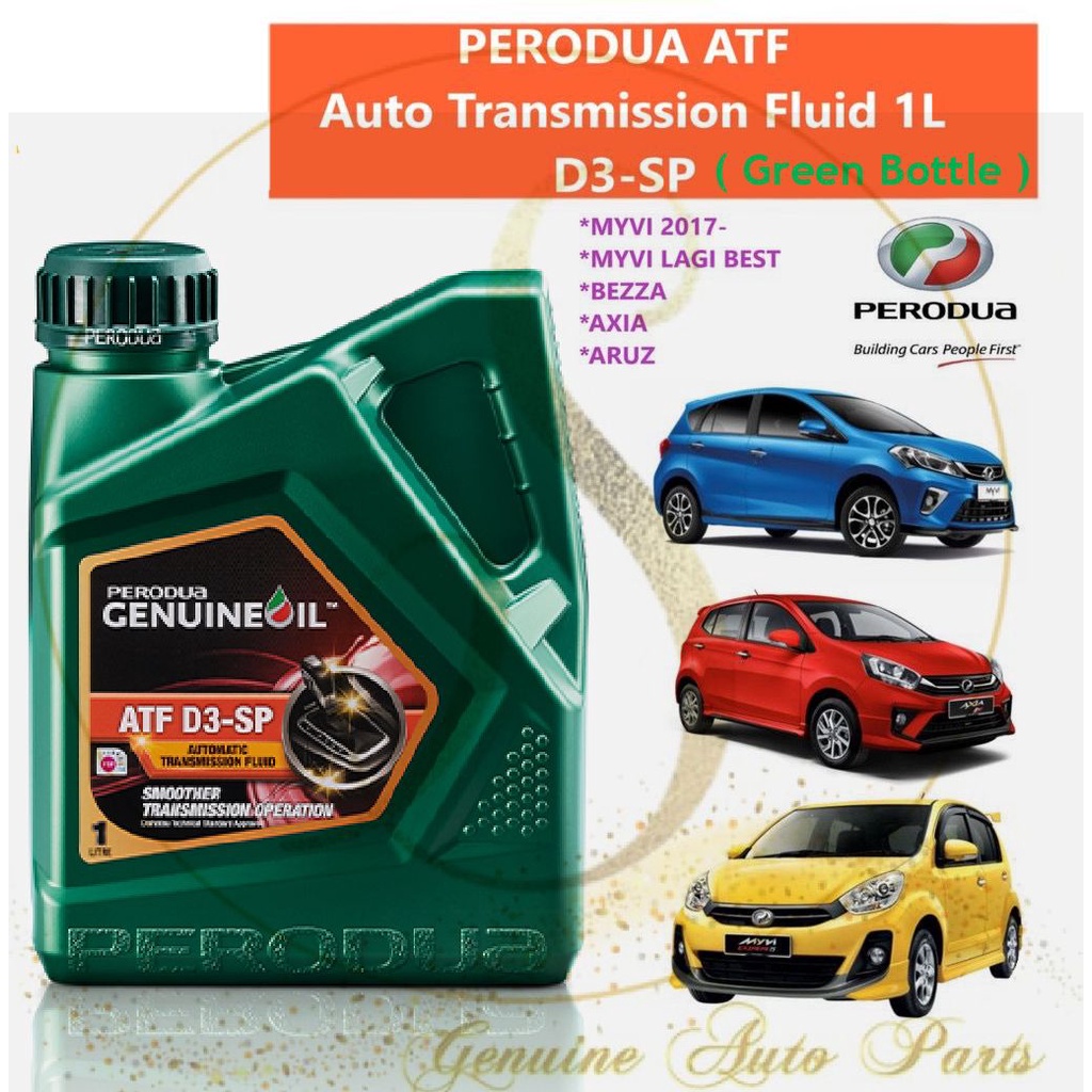 (100 ORIGINAL) New Packaging GREEN BOTTLE Perodua ATF SP3 Auto D3SP