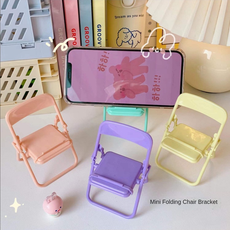 Cute little chair mobile phone holder creative desktop stand for mobile