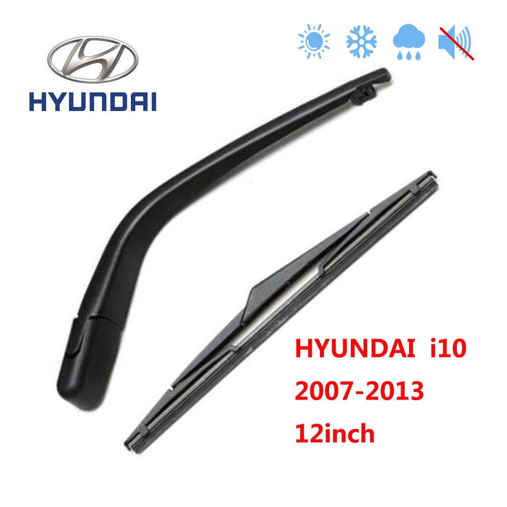 Rear Wiper Arm Blade Set Back Windshield Fit For Hyundai i10 I 2007