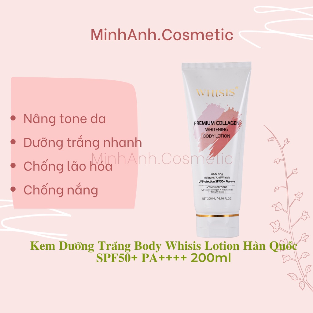 Whisis Lotion Korean Whitening Body Cream SPF50 + PA + + + + 200ml Shopee Malaysia