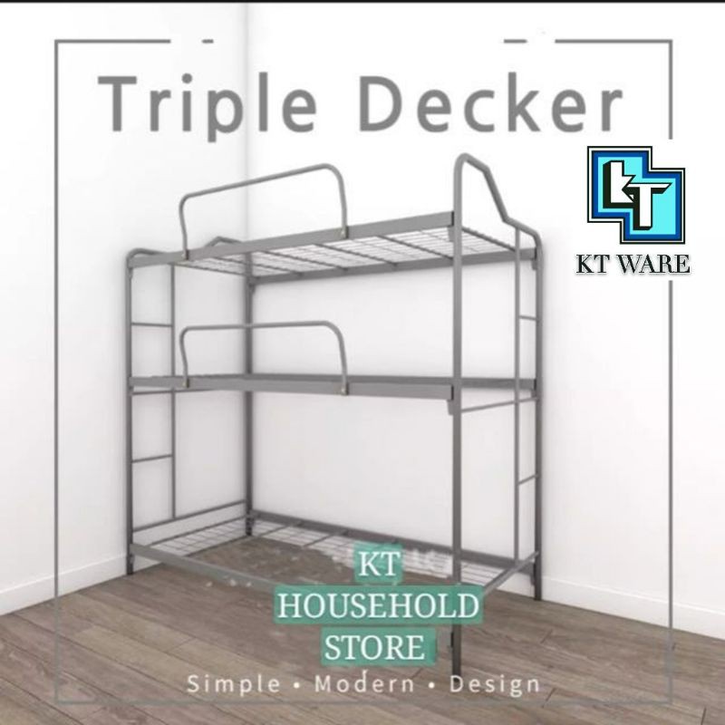 KT WARE 3V Single Triple decker bed/double decker bed/katil 3 tingkat