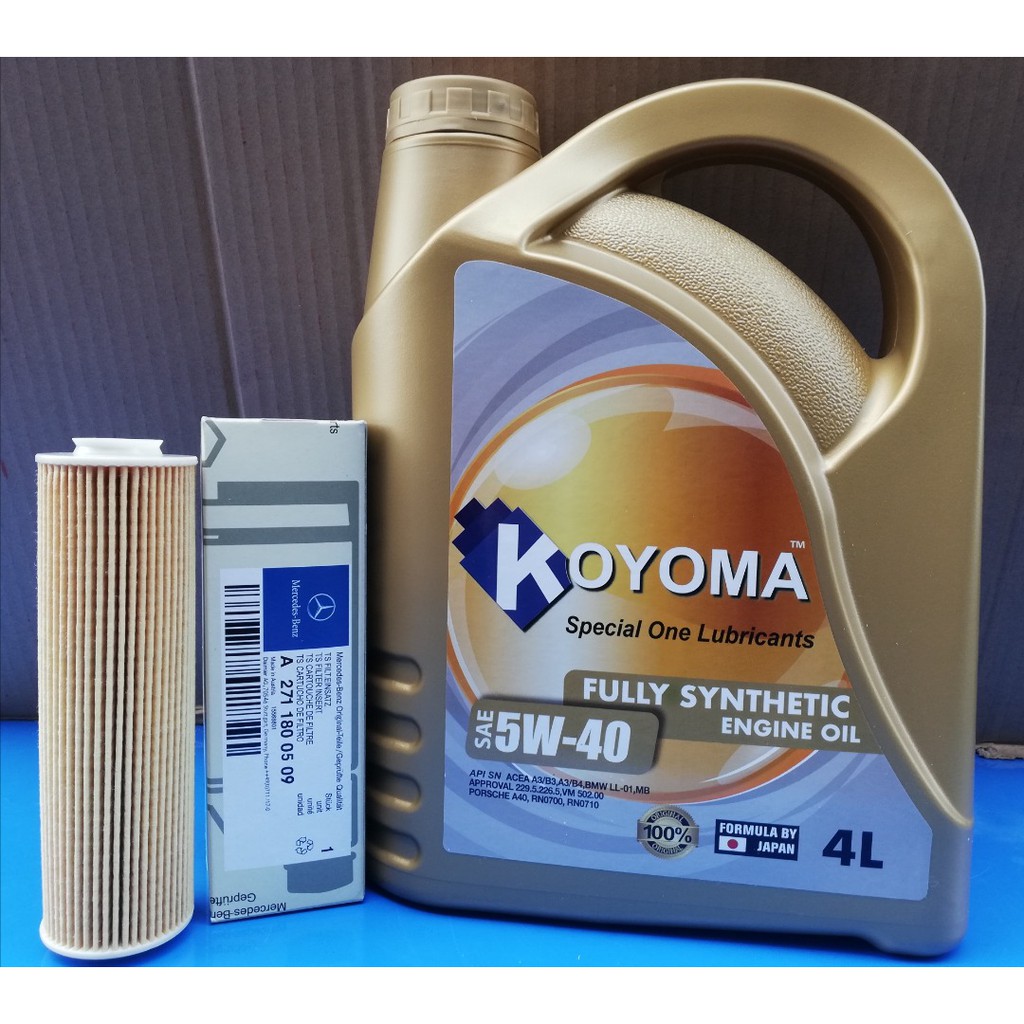 MERCEDES BENZ W204, W211 OIL FILTER + KOYOMA 5W40 FULLY SYNTHETIC