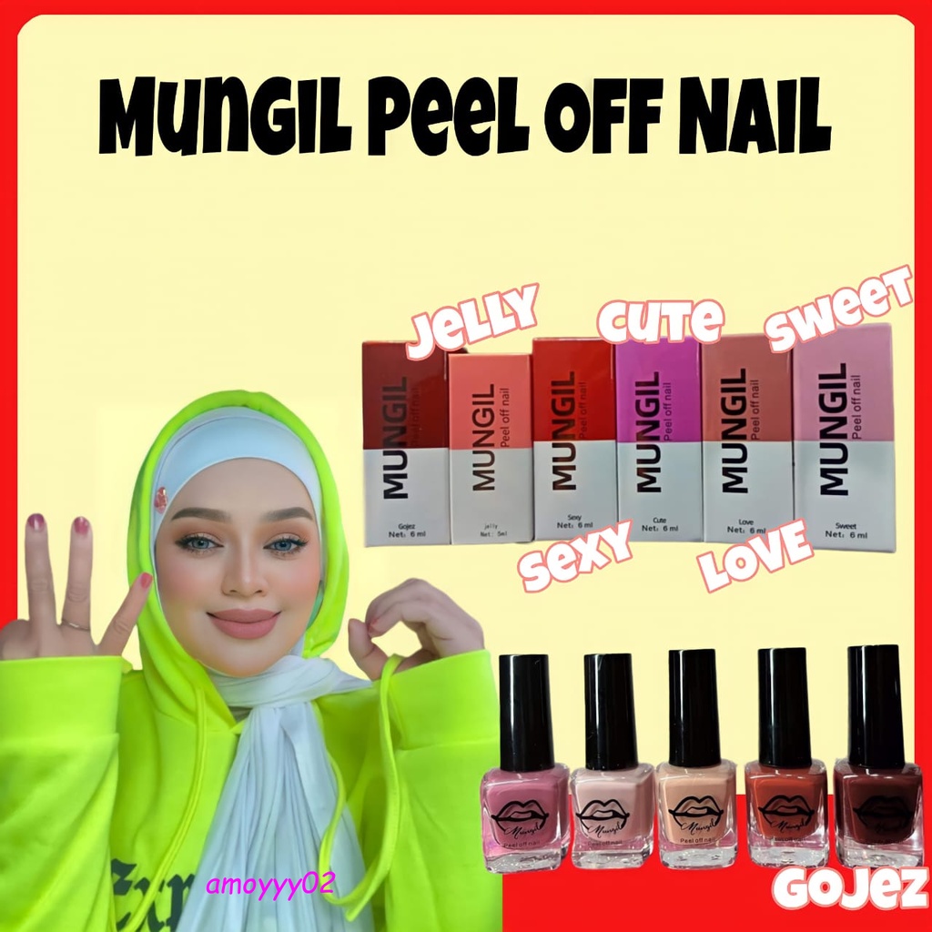 MUNGIL PEEL OFF NAIL ORIGINAL Nail Polish Mudah Tanggal READY STOCK