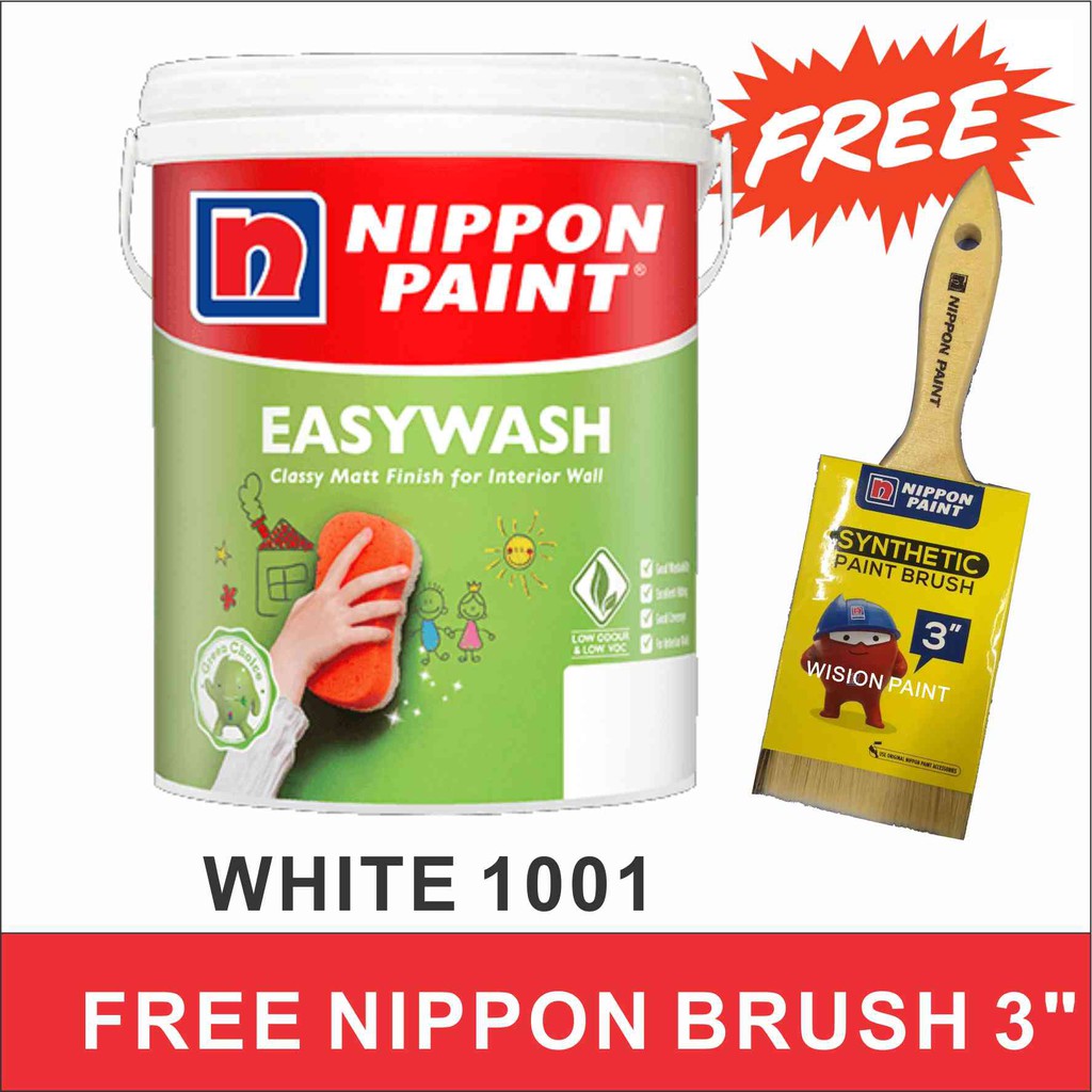 18L Nippon Easywash White 145 ( FREE BRUSH NIPPON 3" ) Indoor Wall