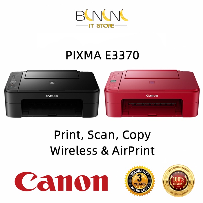 Canon PIXMA E3370 Compact Wireless AllInOne with LCD for LowCost