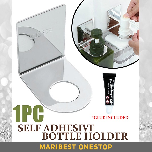 1PC Stainless Steel 304 Self Adhesive Bathroom Kitchen Bottle Holder