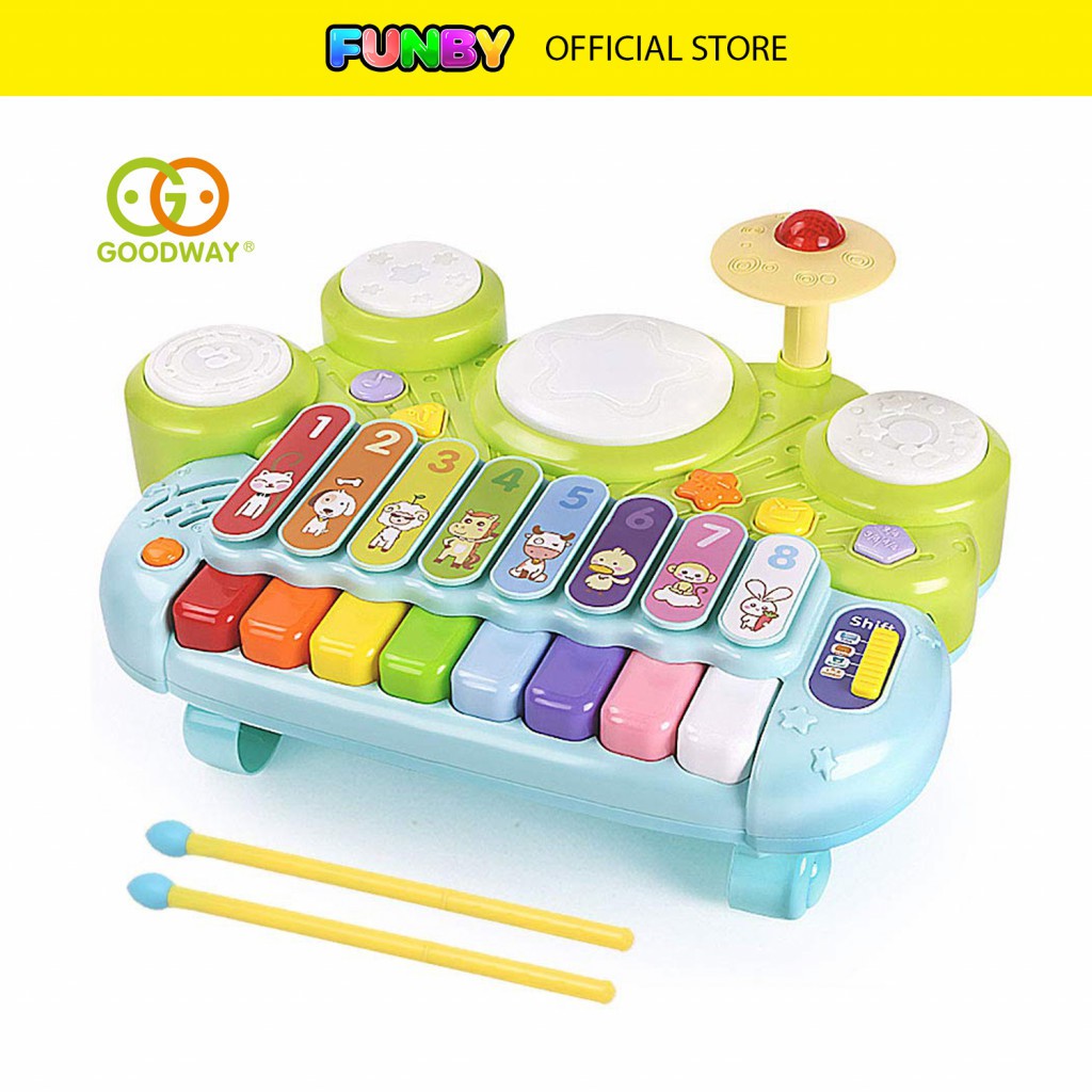 GOODWAY Electronic Xylophone with Game Drum 3in1 Kids Piano Keyboard