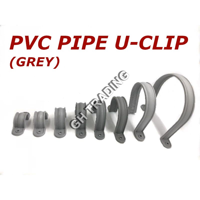 PVC Pipe U Clip Grey Colour Plumbing Pipe Kelabu Klip Paip Air Shopee