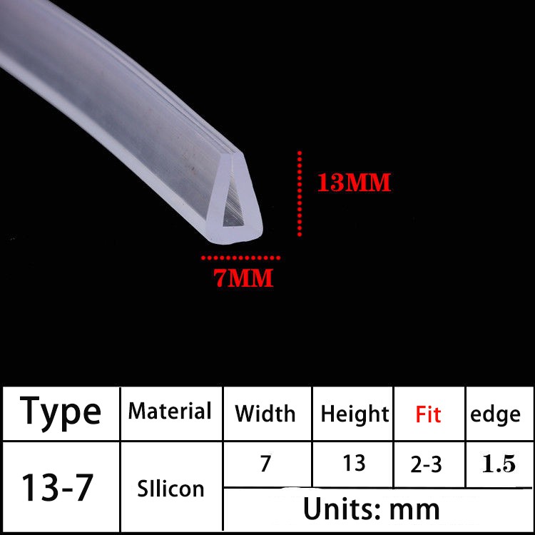 Uchannel Silicone rubber shower door glass sealing tape Edge trim