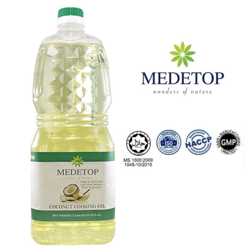 MEDETOP COCONUT COOKING OIL 2LITER {Expiry Date 10/2023} (New Stock