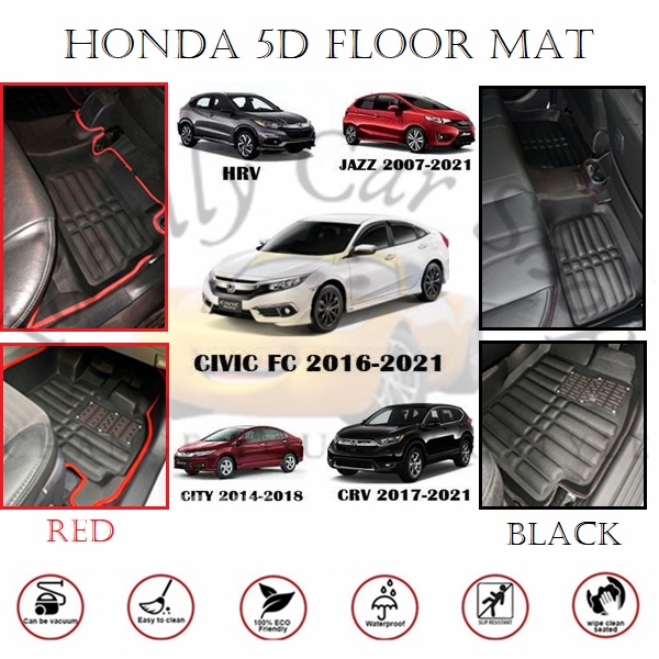 Ideally Car 5D Carpet Honda City CRV Civic HRV Jazz BRV Floor Mat 1set