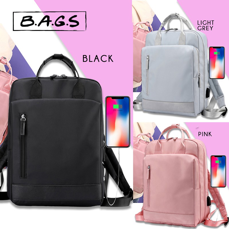 TheBags Feminine Student Laptop Backpack USB Charging Laptop Bag With