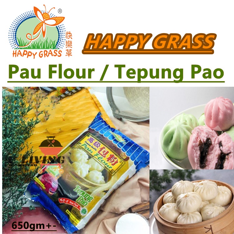HAPPY GRASS 650GM+ Premium Grade Pau Flour / Tepung Pao 650GM