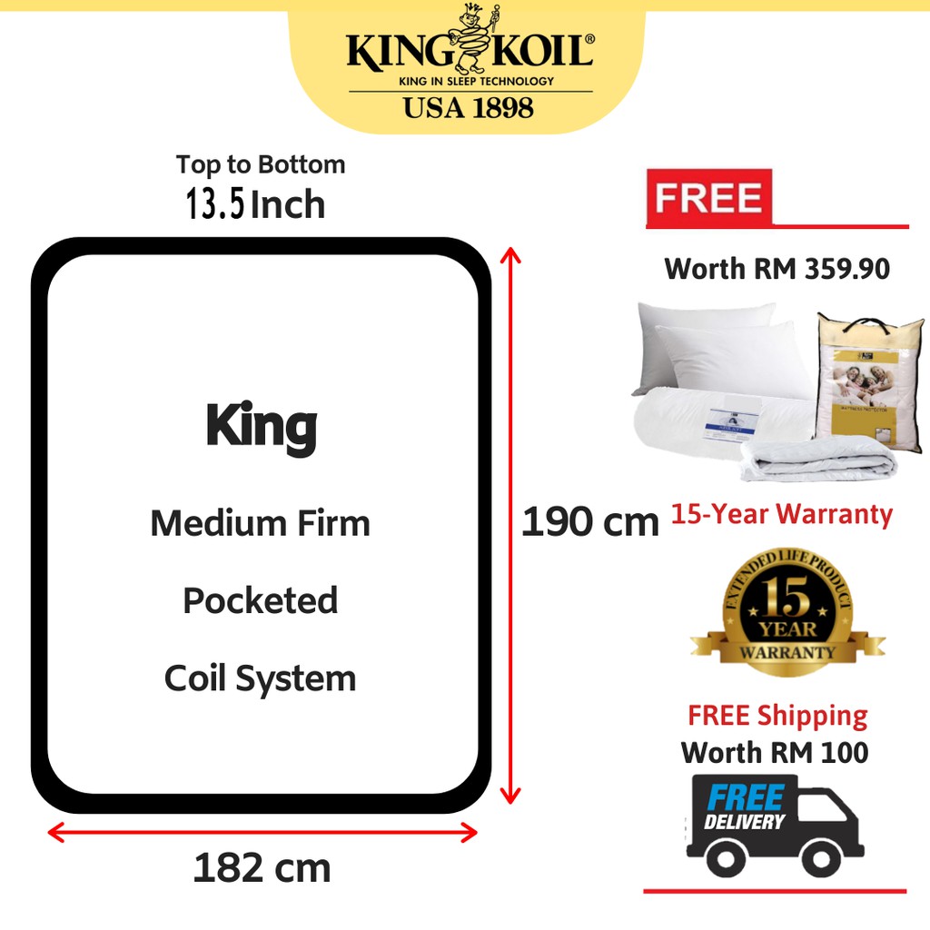 🎁 Promo 🎁 King Koil Sri Maharaja Mattress 13.5 Inches Tilam 床垫