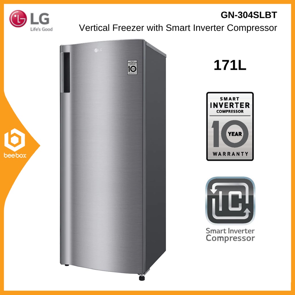 LG GN304SLBT 171L Vertical Freezer with Smart Inverter Compressor