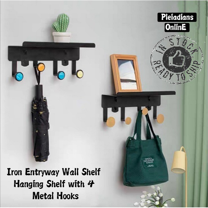 👉 READY STOCK 👉🇲🇾 Nordic Iron Entryway Wall Shelf Hanging Wall Mounted