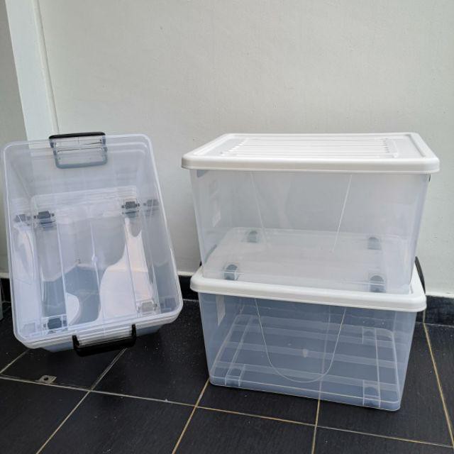 storage storage box Transparent Plastic Storage Box 50L Big Capacity