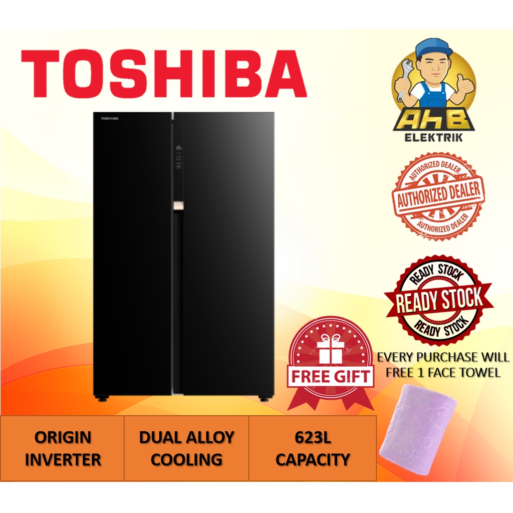 Toshiba Side By Side Inverter Refrigerator 623L GRRS780WEPGY(22) Shopee Malaysia