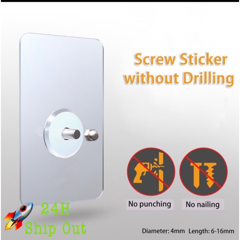 No Trace Sticker Nail Free Wall Hook Screw Adhesive NonTrace Drilling Free Shopee Malaysia
