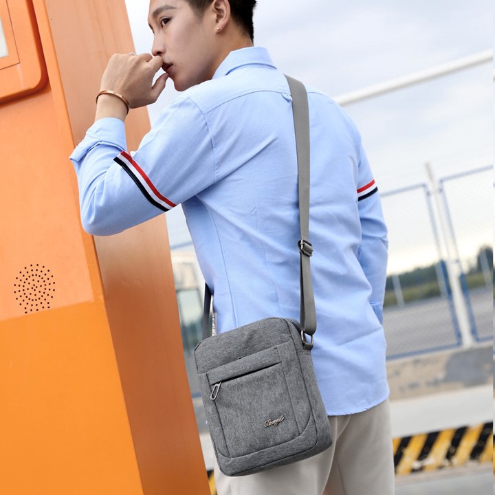MILANDO Men Casual Sling Bag Fashion Nylon Waterproof Crossbody Bag Beg