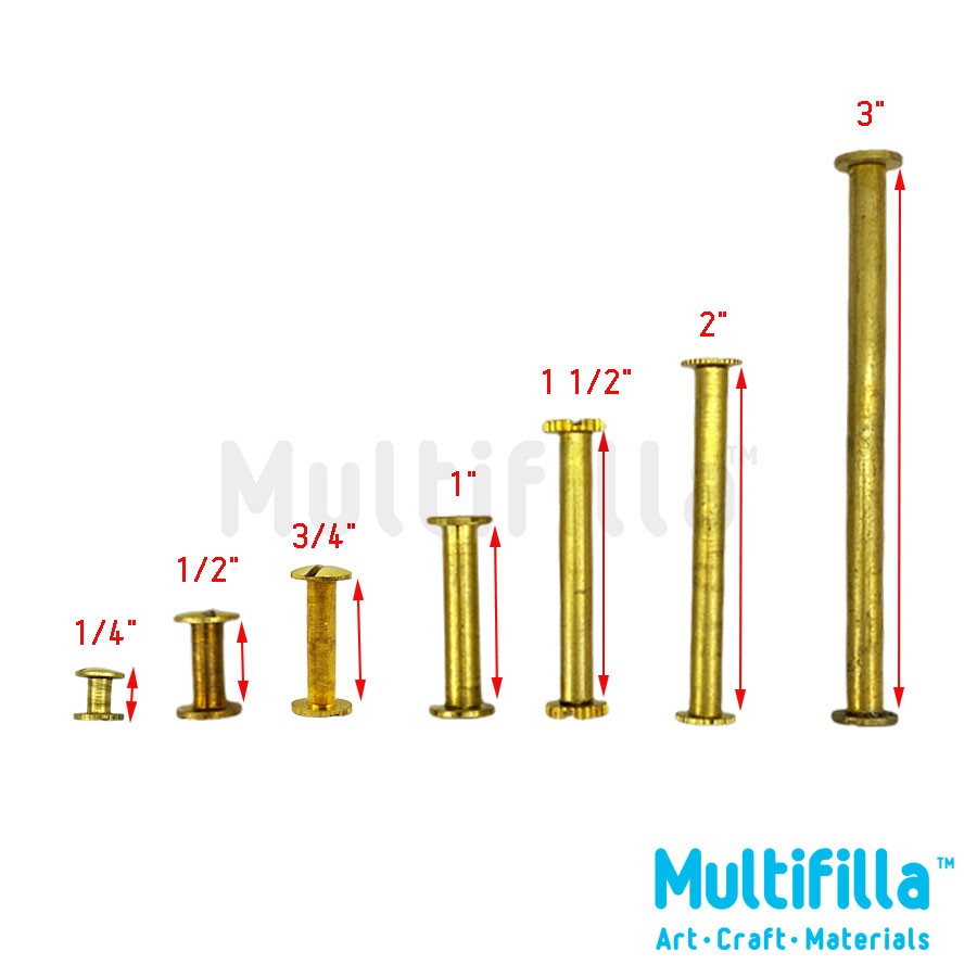 Brass Interscrews Assorted Sizes Book Binding Screws Shopee Malaysia