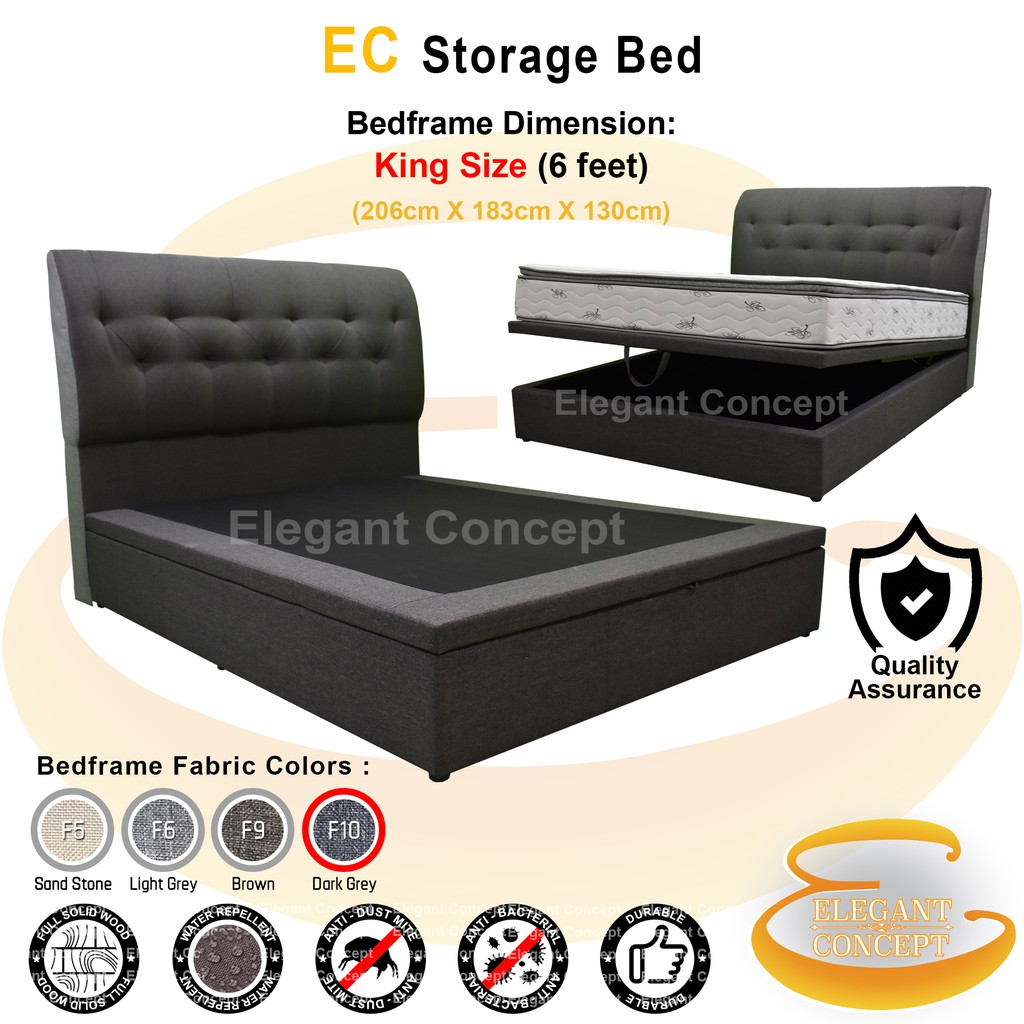 (Pre Order) AD62 Storage Bed [KING / QUEEN SIZE] Katil Solid Wood