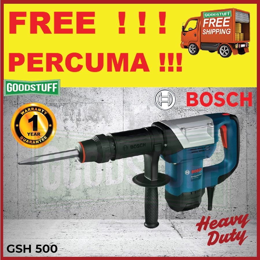 BOSCH PROFESSIONAL GSH 500 17MM HEX CHIPPING GUN DEMOLITION HAMMER